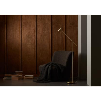 Belid Cato LED gulvlampe, H100-133 cm, GU4, dæmpbar, messing