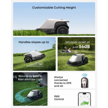 eufy E15 robotplæneklipper uden kanttråd - 800 m²