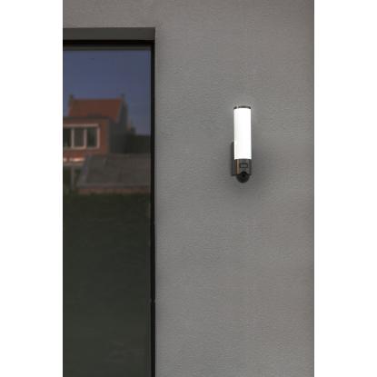 LUTEC connect ELARA udendørs LED væglampe med kamera og sensor, H33,4 cm, IP44, rustfrit stål