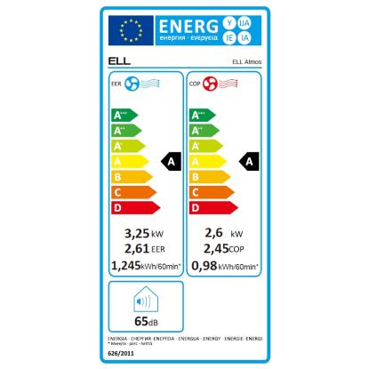 ELL Atmos mobil 4-i-1 klimaanlæg/varmepumpe - køler, varmer, affugter og ventilerer