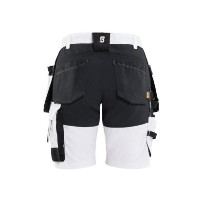 Blåkläder 7233 dame shorts med stretch, hvid/sort
