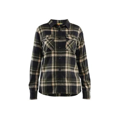 Blåkläder 3218 dame flannel skjorte, skovgrøn/sort