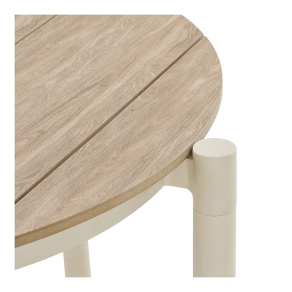Abela spisebord med nonwood bordplade, sand/natur, Ø90 cm