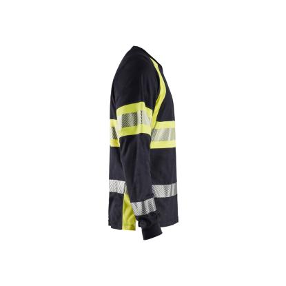 Blåkläder 3484 multinorm t-shirt lang ærme inherent, marineblå/hi-vis gul