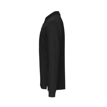 ID 0544 langærmet polishirt med stretch, sort