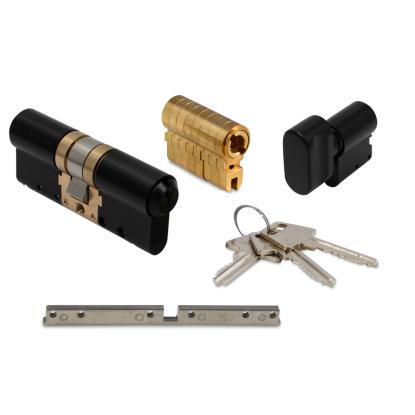 Jasa Company universal dråbecylinder, 6-stift, inkl. 3 nøgler, cylinder/vrider, mat sort