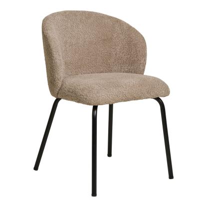 Safira spisebordsstol med beige bouclé og sorte ben