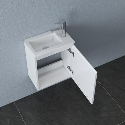 Nortiq Pisa One-Box badmøbel med vask og spejl, mat hvid, 40,2 cm