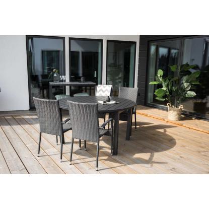 Venture Design Marbella rundt havebord, sort, Ø140 cm