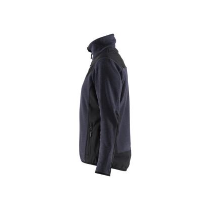 Blåkläder 5943 dame strikket jakke med softshell, mørk marineblå/sort