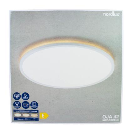 Nordlux Oja LED plafond med 3-trins dæmpning, IP20, Ø42 cm, hvid