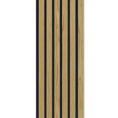 I-Wood Basic Original akustikpanel, klar olieret, sort filt og lys kerne, egefiner, 16 x 300 mm 