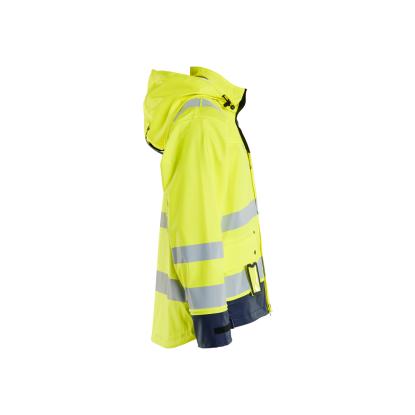 Blåkläder 4302 high vis regnjakke level 2, hi-vis gul/marineblå