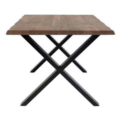 Spisebord i smoked olieret eg med bølget kant 300x100xh75cm