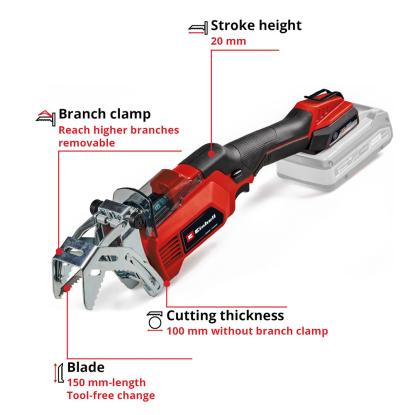 Einhell GE-GS 18/150 Li-Solo akku beskæresav, uden batteri og lader