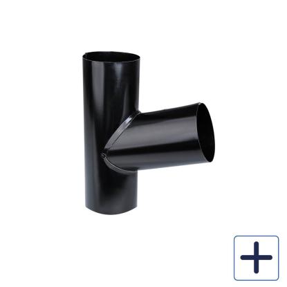 Plastmo Sort Stål grenrør, 70°