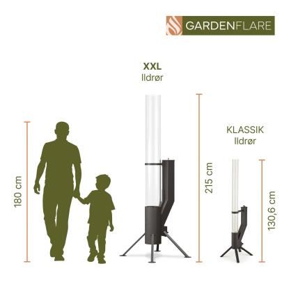 Gardenflare XXL ildrør, sort, H215 cm