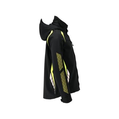 MASCOT ACCELERATE SAFE softshell jakke med hætte, sort/hi-vis gul