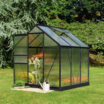 Halls Popular drivhus 3,8 m², sort, 4 mm poly