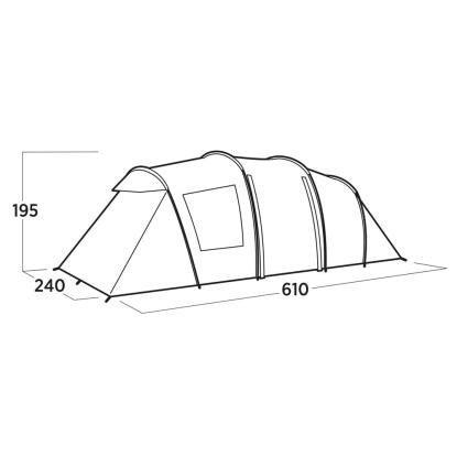 easy camp Leka Twin 6 tunneltelt til 6 personer, grøn