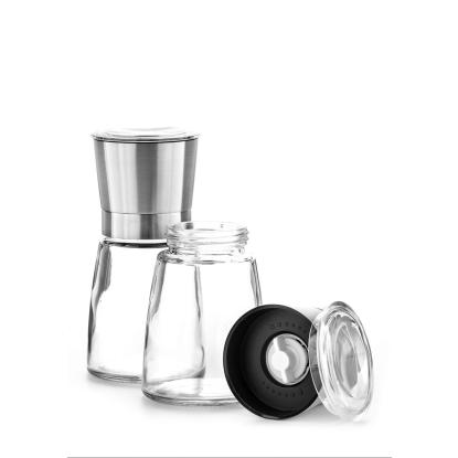 Steel-Function salt/peberkværnssæt med låg, glas/stål