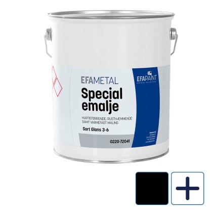 EFAmetal varmefast specialemalje, sort, glans 3-6