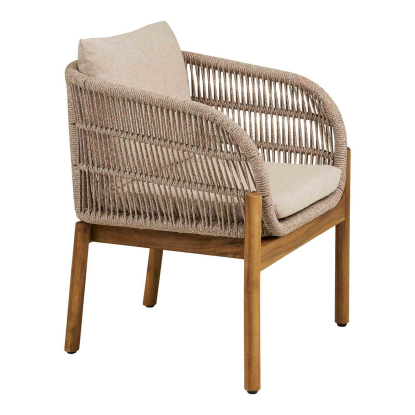 Terracina havestol med hynde, akacie, beige