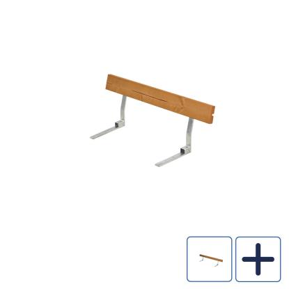 PLUS ryglæn til bord/bænkesæt og cafésæt, grundmalet, teak/nåletræ