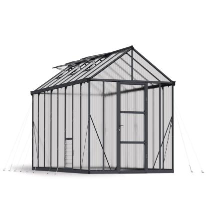 Canopia by Palram Glory drivhus, 12,2 m², grå, 10 mm poly, inkl. sokkel