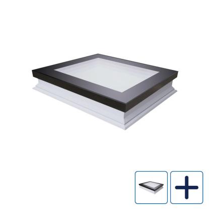 FAKRO DXF DU8 fladtagsvindue med fast karm, 4-lags glas