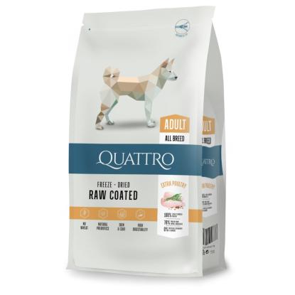 Quattro All Breed hundefoder med fjerkræ til voksne hunde - 12 kg
