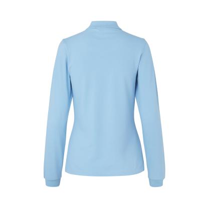 ID 0545 poloshirt med stretch, langærmet, dame, lys blå
