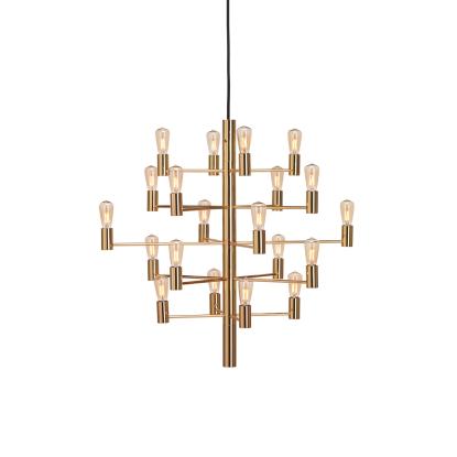 Herstal Manola LED lysekrone, 20 x E14, dæmpbar, satin messing