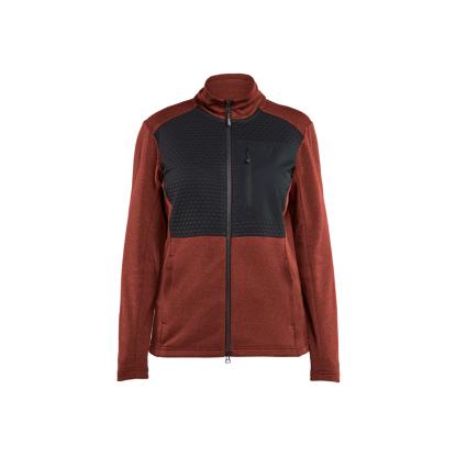 Blåkläder 3549 dame sweatshirt full zip, brændt rød/sort