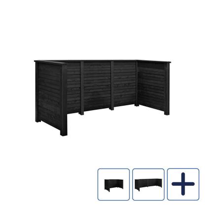 PLUS Plank Profil renovationsskjul med træstolper til nedgravning, sort/nåletræ