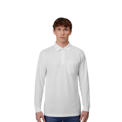 ID PRO Wear 0326 poloshirt med lange ærmer, hvid
