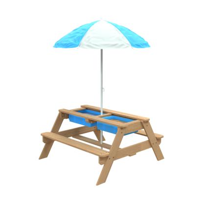 TP Toys picnicbord med parasol, træ, 170 x 95 x 97 cm