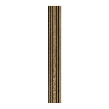 I-Wood Basic Mixed akustikpanel, mørkebrun olieret, sort filt og lys kerne, egefiner, 16 x 300 mm 
