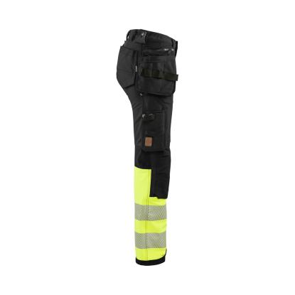 Blåkläder 7193 dame high vis buks 4-vejs stretch, sort/hi-vis gul