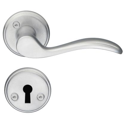 Beslagsboden Spar dørgreb med roset og nøgleskilt, indendørs, 108 mm, børstet krom