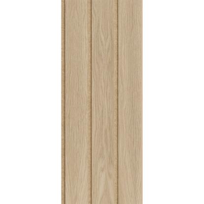 I-Wood Medio+ 3-lamel akustikpanel, hvid olieret, brun filt og lys kerne, egefiner, 16 x 300 mm