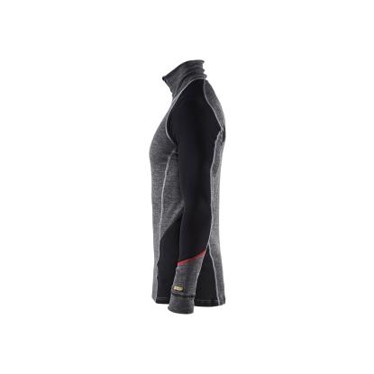Blåkläder 4699 undertrøje merinould half zip xwarm, mellemgrå/sort