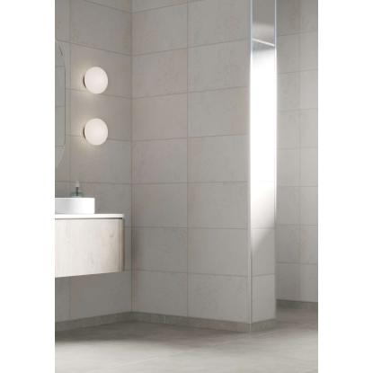 Fibo 3D vådrumspanel med 60 x 30 cm fliselook, 10 x 600 x 2400 mm, sand grande