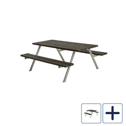 PLUS Alpha bord/bænkesæt, sort/RePlast/stål