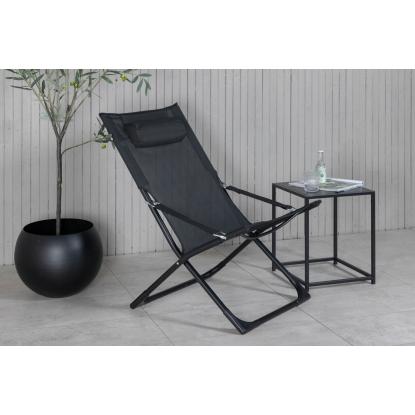 Venture Design Seville foldbar loungestol, sort
