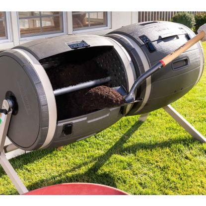 Lifetime dobbelt komposttromle, grå/brun - 380 liter