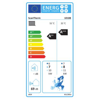 ScanTherm Skagen luft-til-vand varmepumpe, 8 kW, med 180/85L Combitank