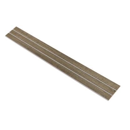 I-Wood Medio+ 3-lamel akustikpanel, sort olieret, grå filt og lys kerne, egefiner, 16 x 300 mm