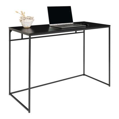 Skrivebord med sort ramme og sort bordplade 100x45x75 cm
