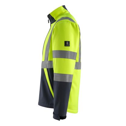 MASCOT SAFE LIGHT Kiama softshell jakke, hi-vis gul/mørk marine
